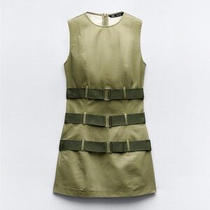 Zara Green Belted Strap dress